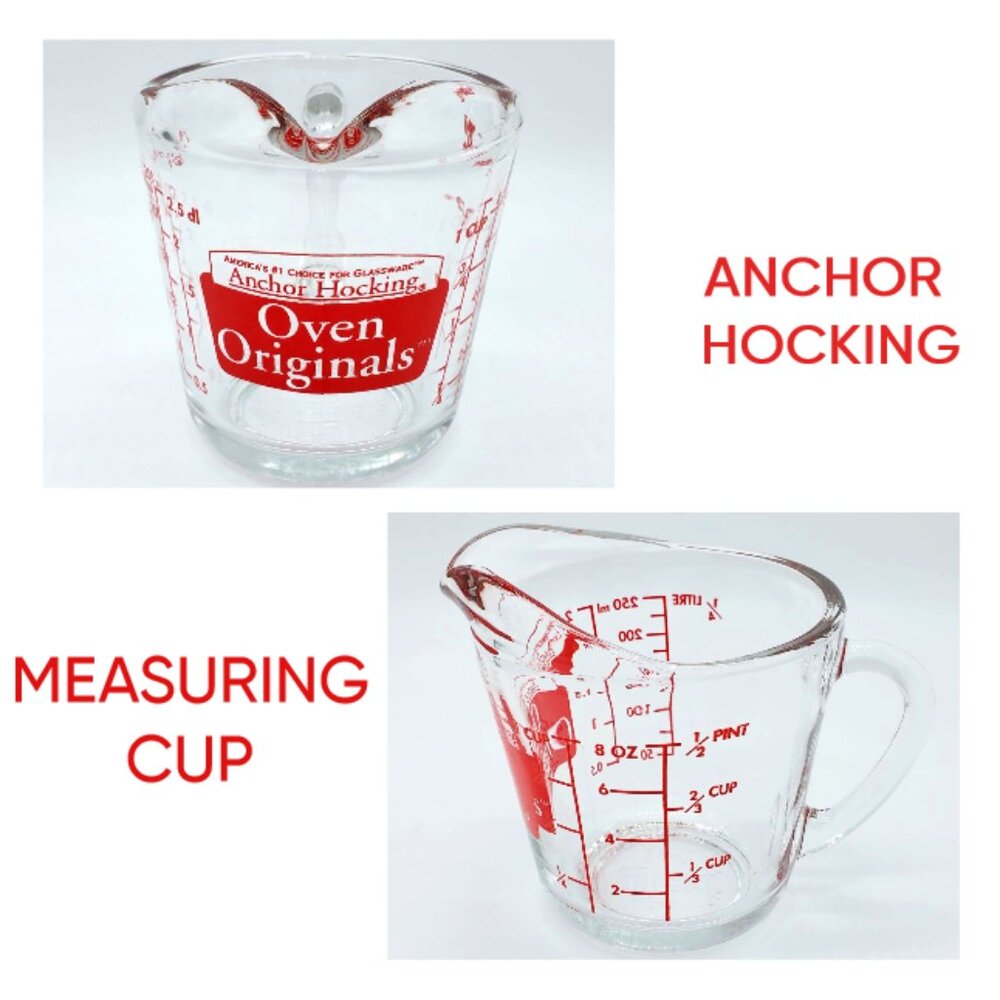 Anchor Hocking Vintage Oven Originals 8oz Glass Measuring Cup #496
